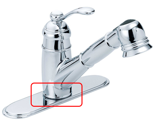 If you notice a leak at the base of your pull-out kitchen faucet, this may be the result of torn o-rings, or a damaged faucet body.