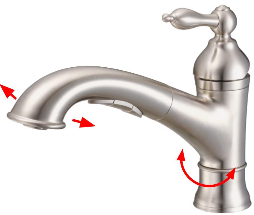 If your pull-out kitchen faucet is stiff and difficult to turn, the faucet may need to be replaced.