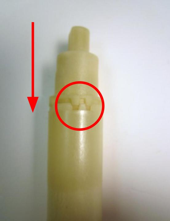 Re-install the stem extension. If the two pieces of the stem extension have separated, connect them by lining up the matching notches.