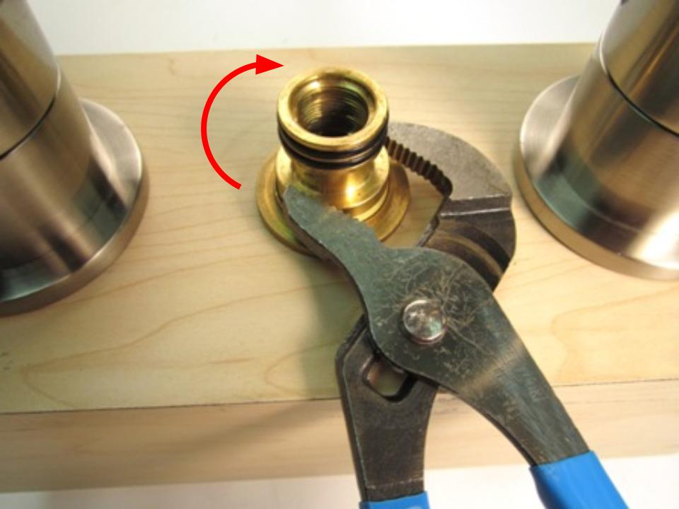 To install the new diverter, slide it into the spout body and push down until it stops.