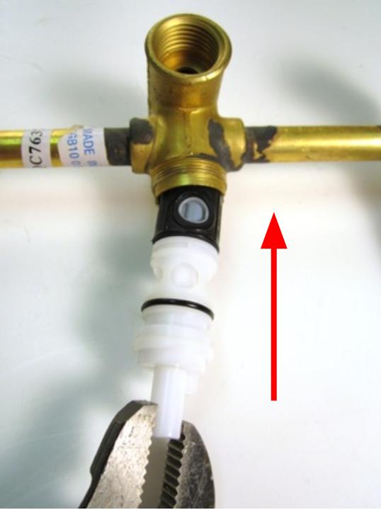 Slide the diverter into the faucet body
