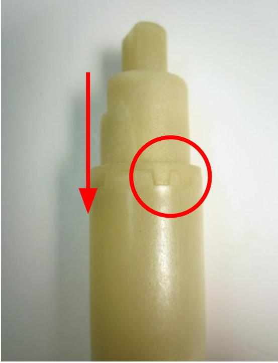 Re-install the stem extension. If the two pieces of the stem extension have separated, connect them by lining up the matching notches.
