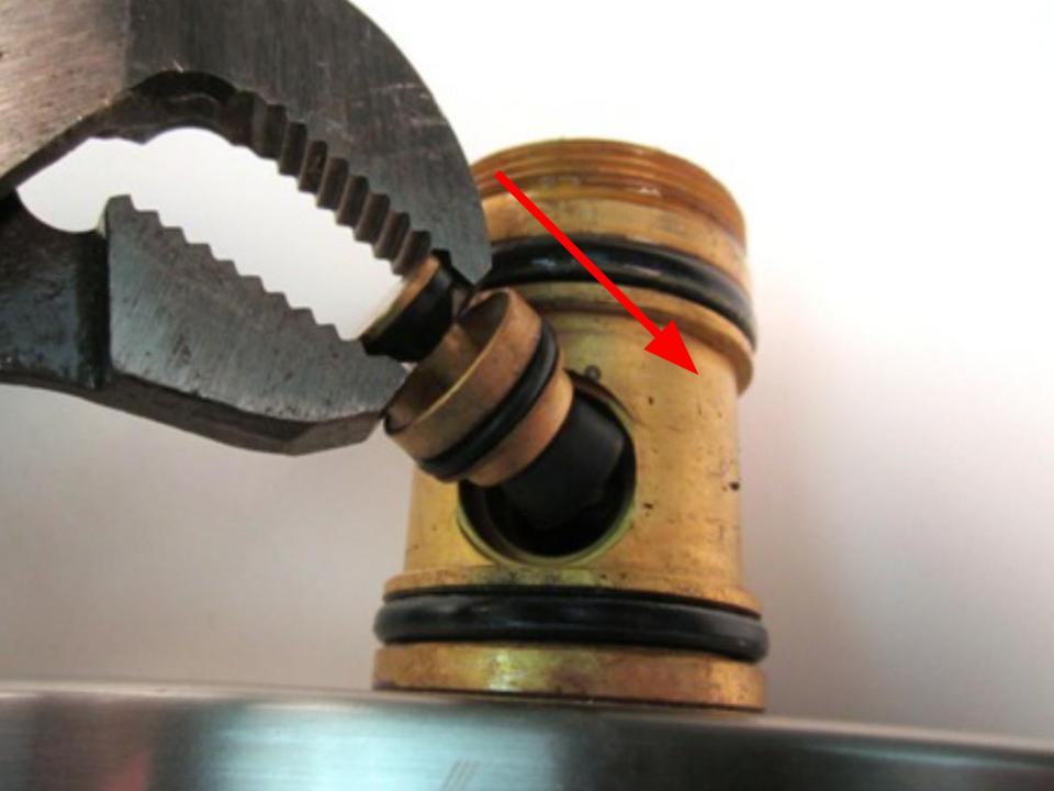 Slide the new diverter into the faucet body. Make sure that the diverter slides in all the way.