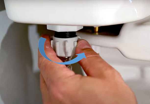 Reconnect the supply line to the fill valve, hand tighten only