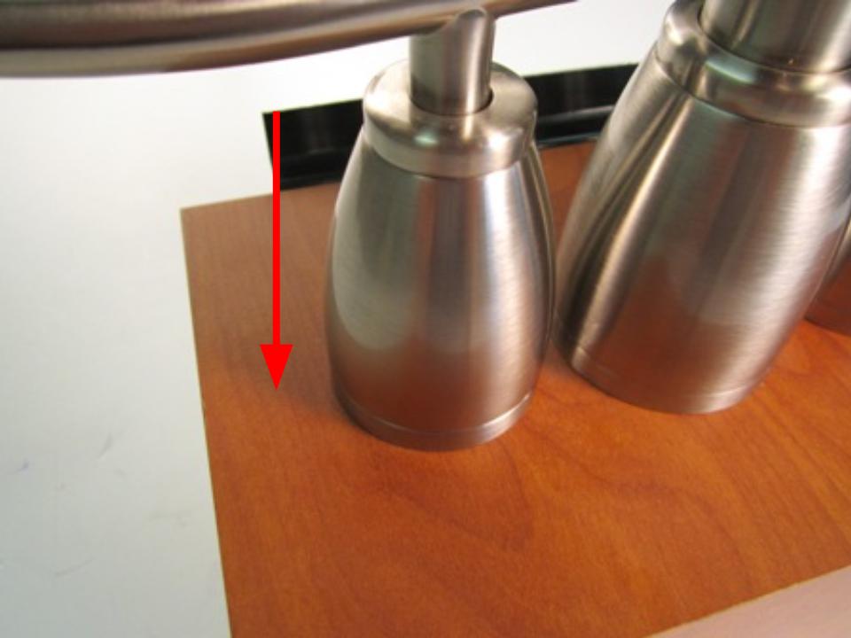 Install the handle onto the faucet. It should slide easily onto the cartridge stem or handle adapter.
