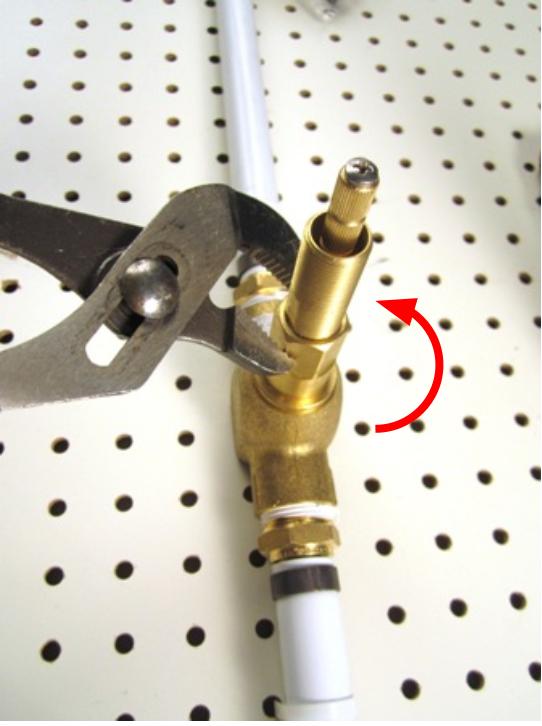 To remove the cartridge from the valve, use adjustable pliers, or a socket wrench of H 13/16