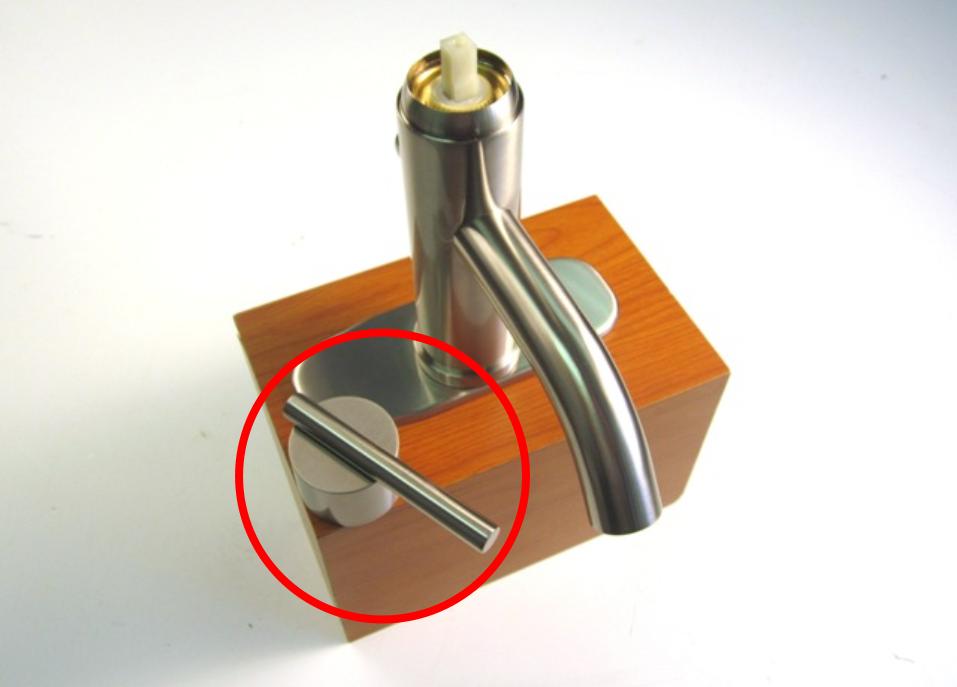 Depending on the type of handle, use the appropriate screw or sleeve to fasten the handle to the faucet.
