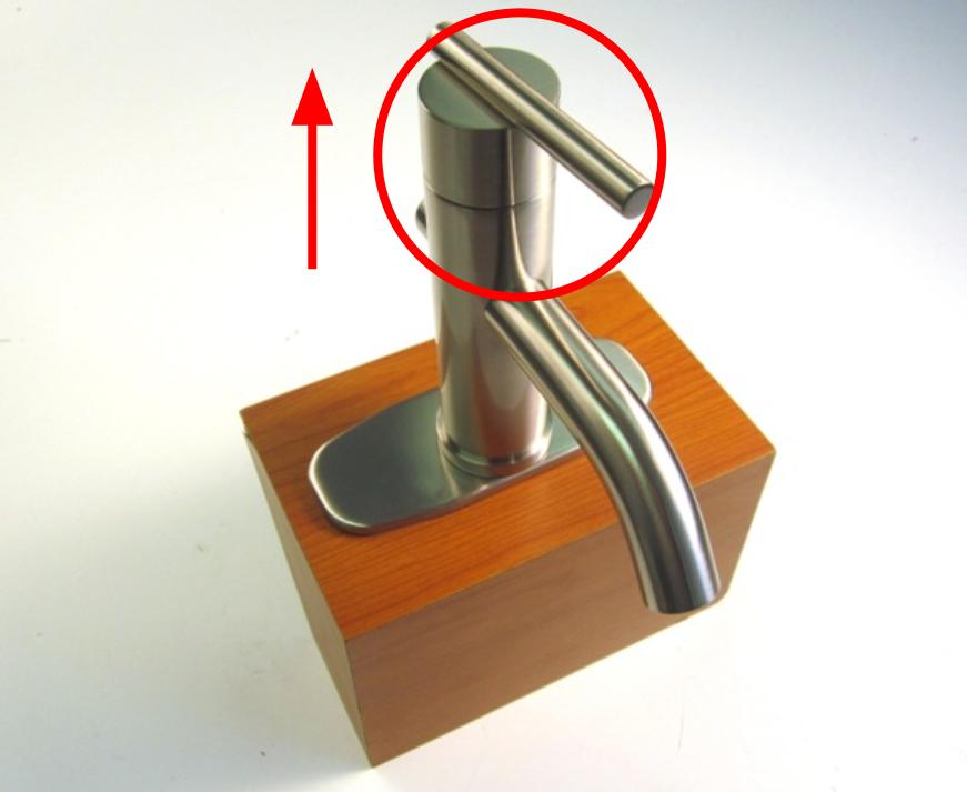Depending on the type of handle, use the appropriate screw or sleeve to fasten the handle to the faucet.